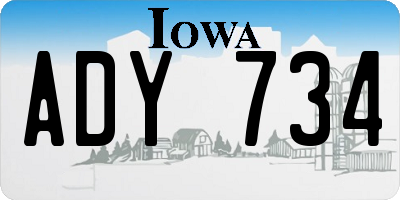 IA license plate ADY734