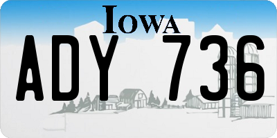 IA license plate ADY736