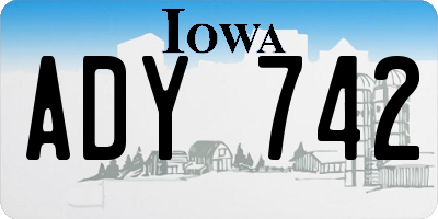 IA license plate ADY742