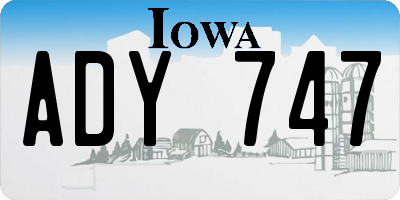 IA license plate ADY747