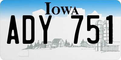 IA license plate ADY751