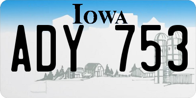 IA license plate ADY753
