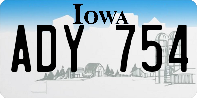 IA license plate ADY754
