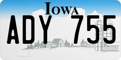 IA license plate ADY755