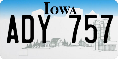 IA license plate ADY757