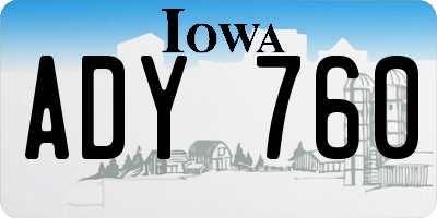 IA license plate ADY760