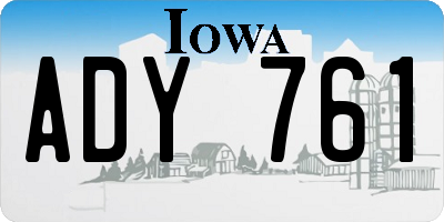 IA license plate ADY761