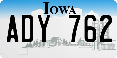IA license plate ADY762