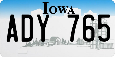 IA license plate ADY765