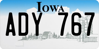 IA license plate ADY767