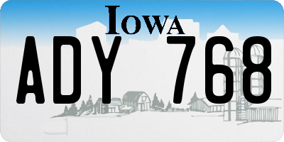 IA license plate ADY768
