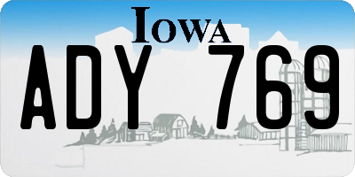 IA license plate ADY769