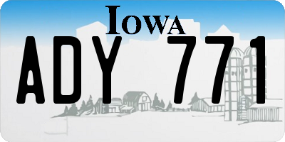 IA license plate ADY771