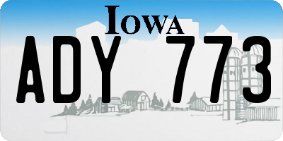 IA license plate ADY773