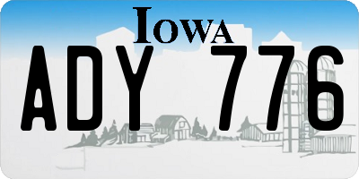 IA license plate ADY776