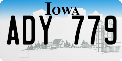 IA license plate ADY779