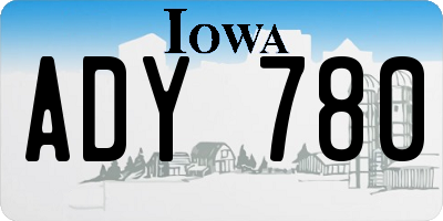 IA license plate ADY780