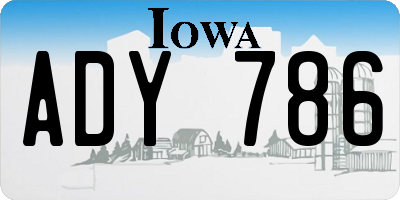 IA license plate ADY786