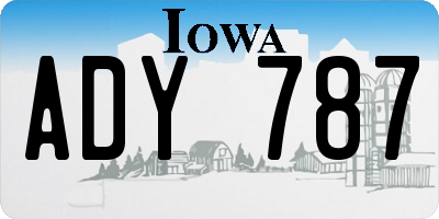 IA license plate ADY787