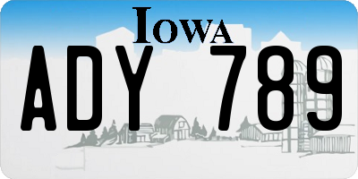 IA license plate ADY789