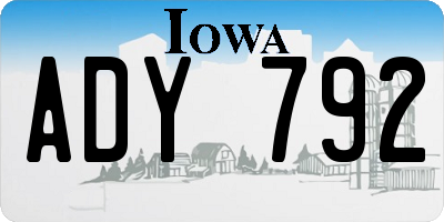 IA license plate ADY792