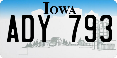 IA license plate ADY793