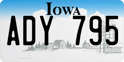 IA license plate ADY795