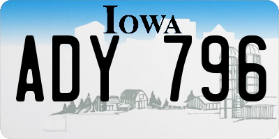 IA license plate ADY796