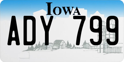 IA license plate ADY799
