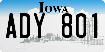 IA license plate ADY801
