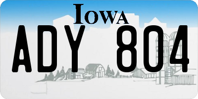 IA license plate ADY804