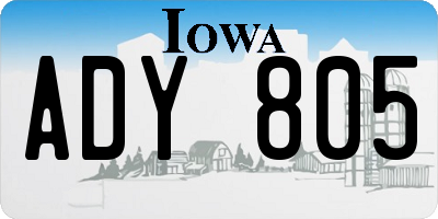 IA license plate ADY805