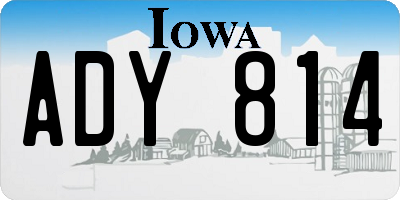 IA license plate ADY814