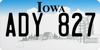IA license plate ADY827