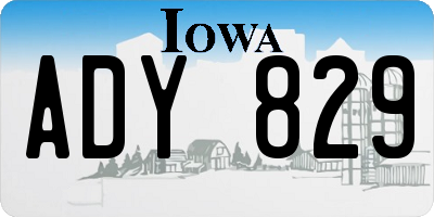 IA license plate ADY829