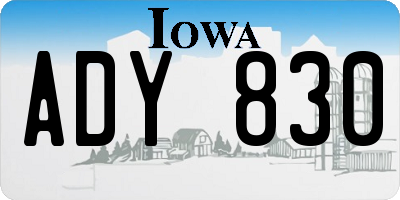 IA license plate ADY830