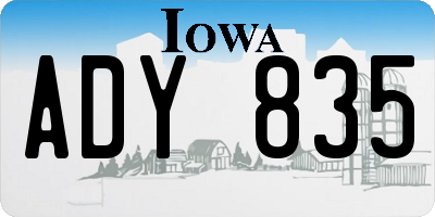IA license plate ADY835