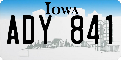 IA license plate ADY841