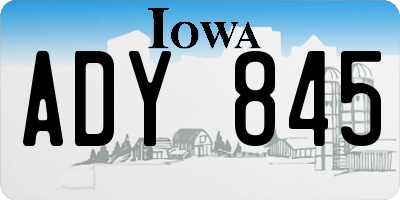 IA license plate ADY845
