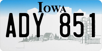 IA license plate ADY851