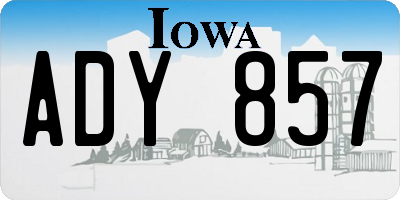 IA license plate ADY857