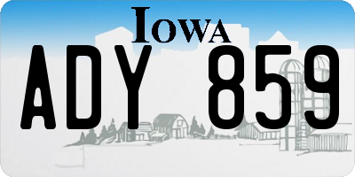 IA license plate ADY859
