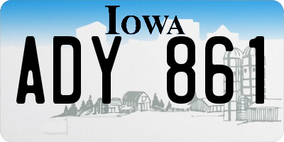 IA license plate ADY861