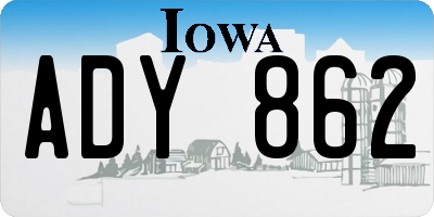 IA license plate ADY862