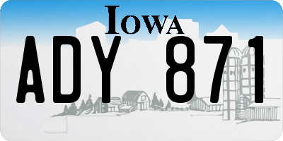 IA license plate ADY871