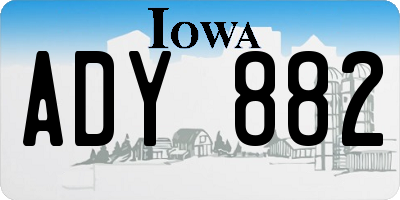 IA license plate ADY882