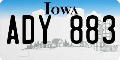 IA license plate ADY883