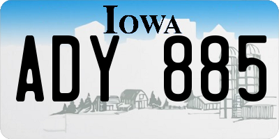 IA license plate ADY885
