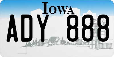 IA license plate ADY888