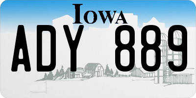 IA license plate ADY889